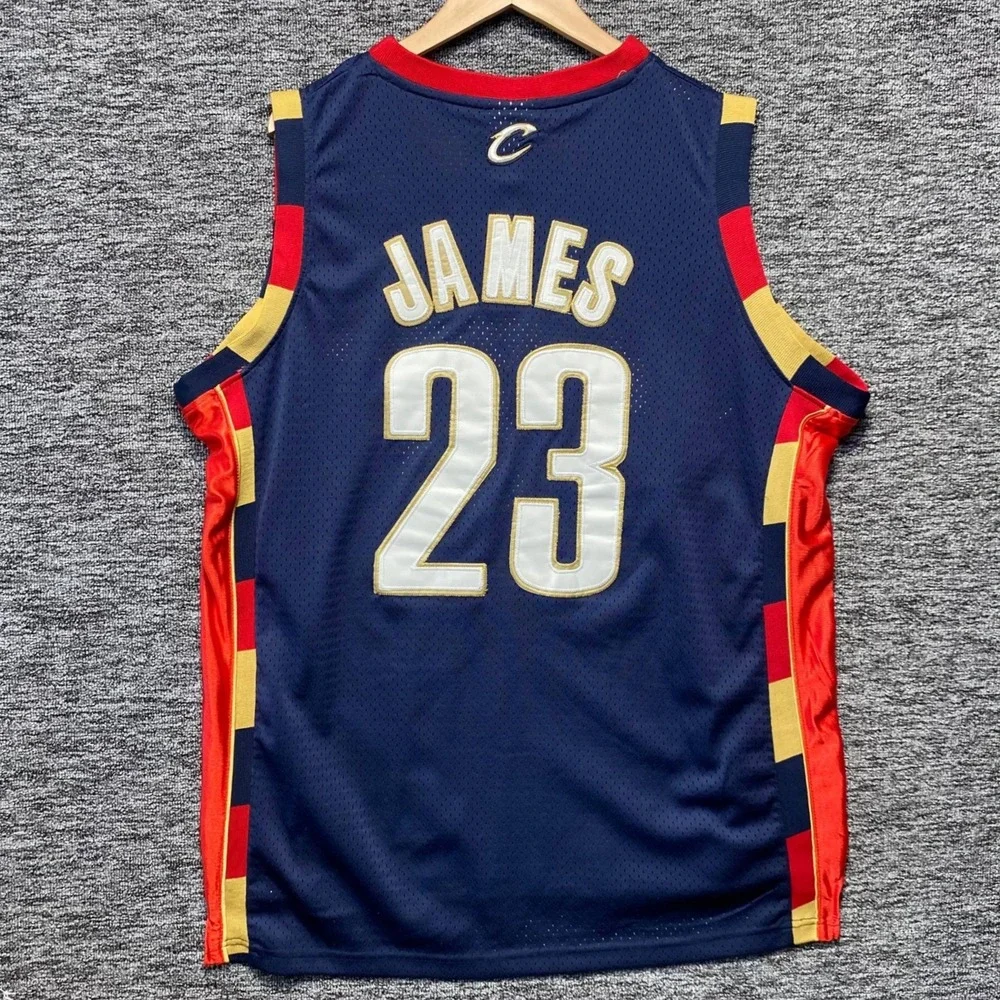 VTG Adidas LeBron James Cleveland Cavaliers Authentic Jersey Mens 52 2XL Navy
